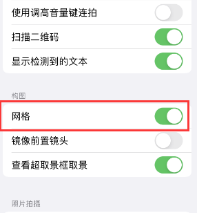 连南苹果手机维修网点分享iPhone如何开启九宫格构图功能 