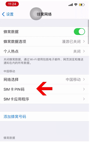 连南苹果14维修网分享如何给iPhone14的SIM卡设置密码 