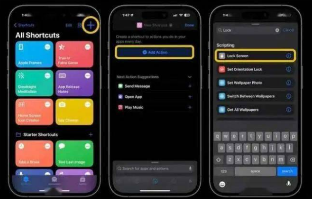 连南苹果14锁屏维修店分享iPhone14升级iOS16.4后如何创建锁屏快捷方式 