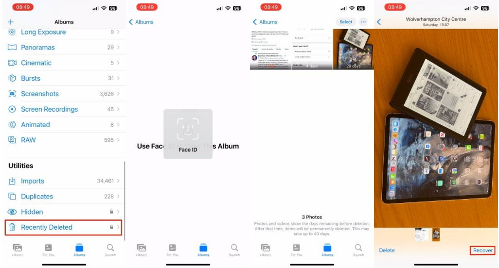 连南苹果14维修分享 iPhone14 上恢复已删除的照片 