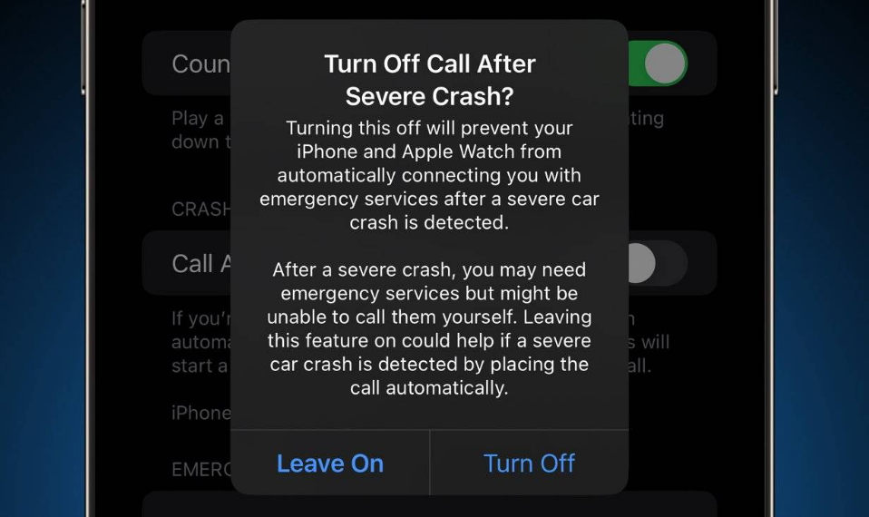 连南苹果14维修分享 iPhone 14 和 Apple Watch 上关闭崩溃检测 